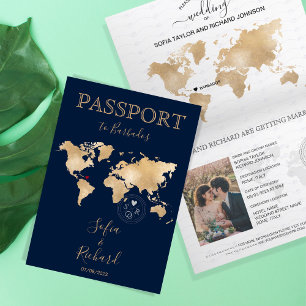 Bröllop Destinationspass World Map Barbados Inbjudan