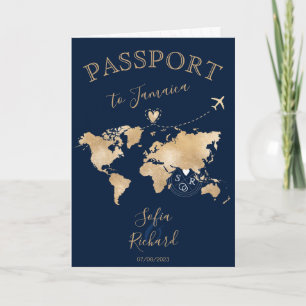 Bröllop Destinationspass World Map Heart Inbjudan