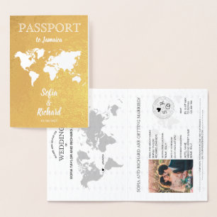Bröllop Destinationspass World Map JAMAICA Inv. Folierat Kort