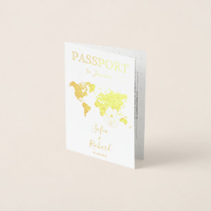 Bröllop Destinationspass World Map NEW ZEALAND Folierat Kort