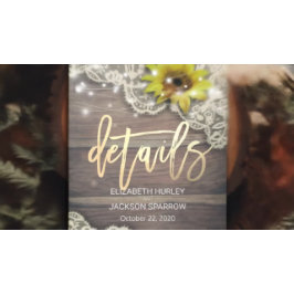 Bröllop Detail Snöre SolroWood & String Ljus Inbjudningar