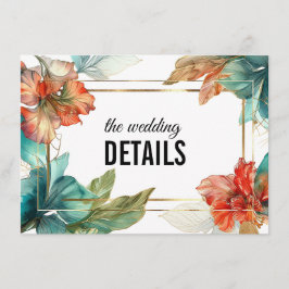 Bröllop DETAILS Hibiscus Sergranat Paradise Tilläggskort
