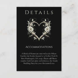 Bröllop Detaljer - Moderna blommor med hjärta Tilläggskort