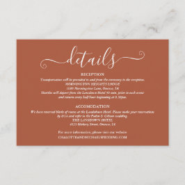 Bröllop Detaljer Vår Ljus Terracotta Tilläggskort