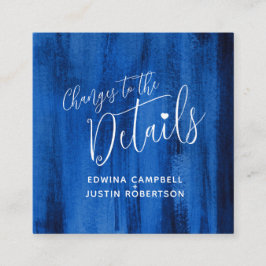 Bröllop-detaljersafir-kort för ändringar av blå ko tilläggskort