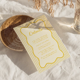 Bröllop-detaljkort för modern Butter Gult Tilläggskort