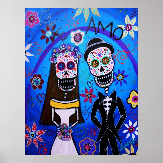 Bröllop Dia de los Muertos par Poster (Framsidan)