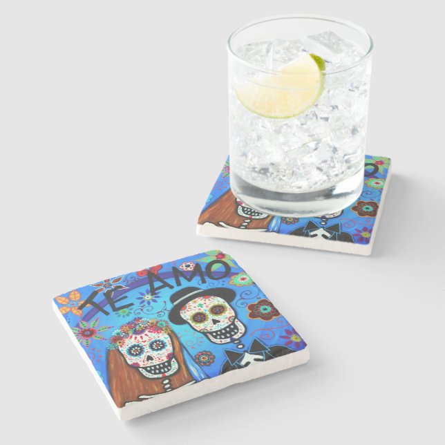 Bröllop Dia de los Muertos Underlägg Sten (Sidan)