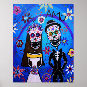 Bröllop Diameter de los Muertos Koppla ihop Poster