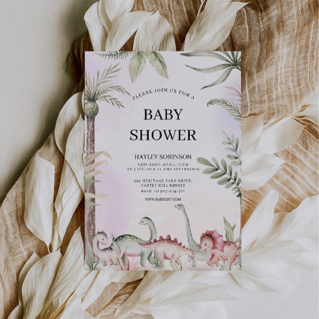 Bröllop Dinosaur Baby Shower Inbjudningar (Wedding Dinosaur Baby Shower Invitation)