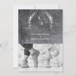 Bröllop Dirty Alternative Photo Couple Chalkboard Inbjudningar