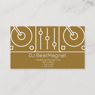 Bröllop Dj Affärskort White Guld Simple Visitkort