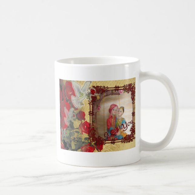 Bröllop Doll Porträtt Graphic Art-utskrift Kaffemugg (Höger)