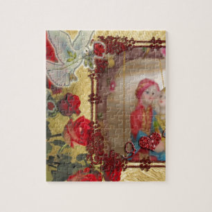 Bröllop Doll Porträtt Graphic Art-utskrift Pussel