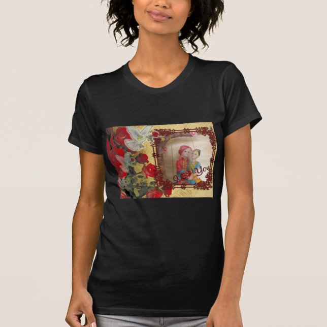 Bröllop Doll Porträtt Graphic Art-utskrift T-shirt (Framsida)