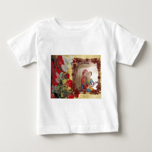 Bröllop Doll Porträtt Graphic Art-utskrift T-shirt (Framsida)