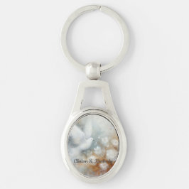 Bröllop Dove Blommigt Nyckelring - Anpassade