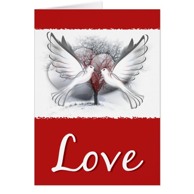 Bröllop Doves Hälsningskort (Framsidan)