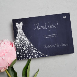 Bröllop dress elegant navy möhippa tack kort