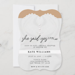 Bröllop Dress Hon sa ja Möhippa Inbjudningar