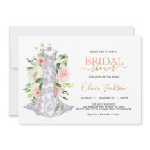 Bröllop Dress Inbjudningskort för möhippan