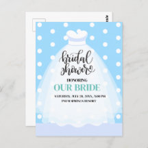 Bröllop Dress Inbjudningskort för möhippan