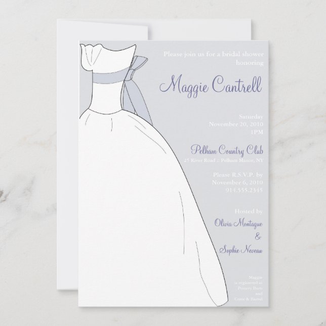 Bröllop Dress Inbjudningskort för möhippan (Framsida)