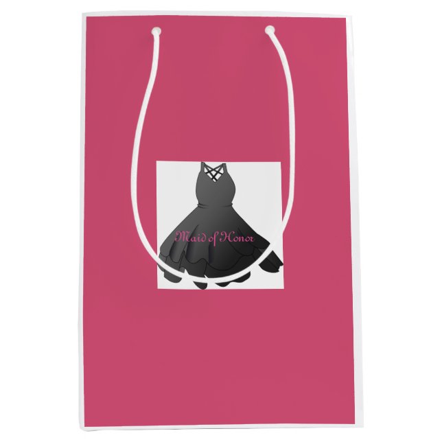 Bröllop Dress Maid of honor Rosa Gift Bag (Framsidan)