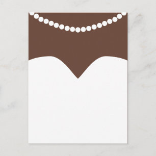 Bröllop Dress Pearl Necklace Brown Skin Möhippa Vykort