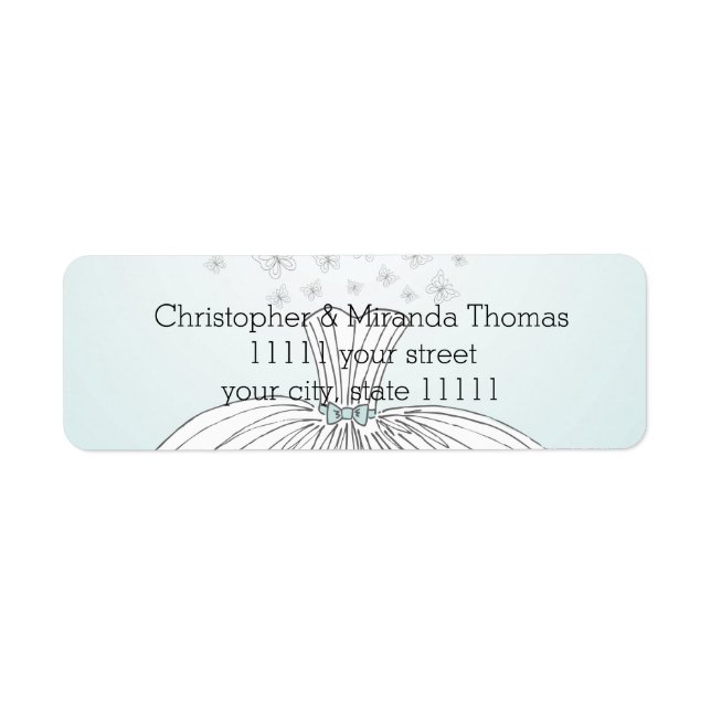 Bröllop Dress Returadress Etikett (Framsidan)
