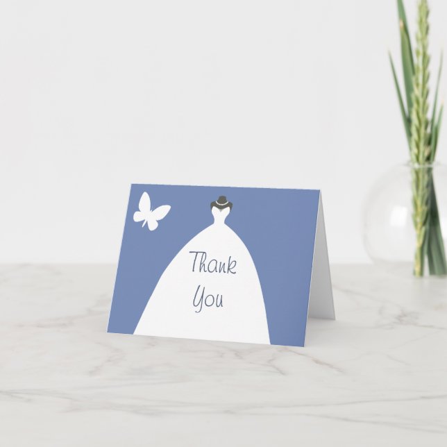 Bröllop Dress Tack med vit fjäril (Framsida)