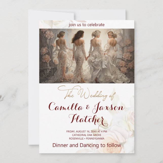 Bröllop Dressar mode stil Inbjudningar (Framsida)