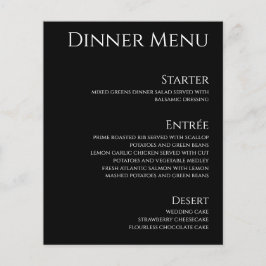 Bröllop Drink & Dinner Menu-Black and White-