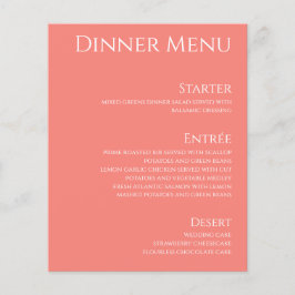Bröllop Drink & Dinner Menu-Rosa Coral-