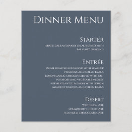 Bröllop Drink & Middag Menu-Blue och White