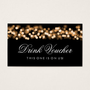 Bröllop Drink Voucher Guld Hollywood Glam Visitkort