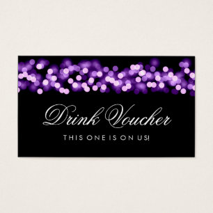 Bröllop Drink Voucher Lila Hollywood Glam Visitkort