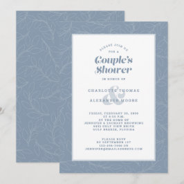 Bröllop Dusty Blue Modern Avslappnad Inbjudningar