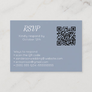 Bröllop Dusty Blue OSA Online QR-kodfoto för  Tilläggskort