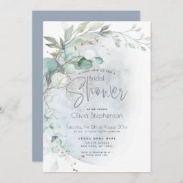 Bröllop | Dusty Blue Över Måne i Kärlek Inbjudningar