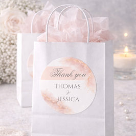 Bröllop Elegans Rosa Guld Glitter Romantisk Runt Klistermärke