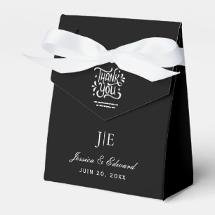 Bröllop Elegant Bride Groom Namn Black White Presentaskar