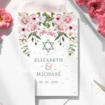 Bröllop Elegant Chuppah Blommigt Foliage Jewish