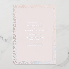 Bröllop Elegant Damask Silver Kräm Födelsedatum