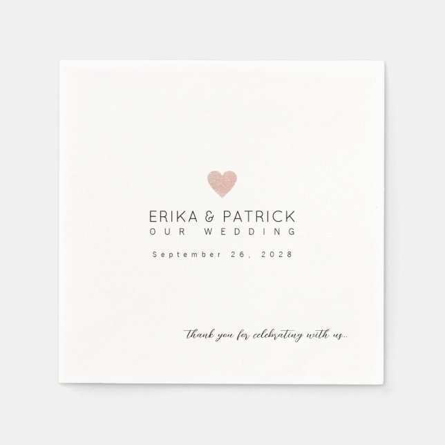 Bröllop Elegant Designad Romantic Pappersservett (Framsidan)