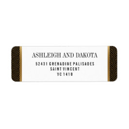Bröllop | Elegant Formell gyllene geometri på svar Returadress Etikett