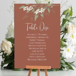 Bröllop Elegant Greenery Terracotta Bordsnummer