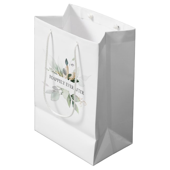 Bröllop Elegant Grönska Lyckliga För Evigt (Framsidan Vinklad)