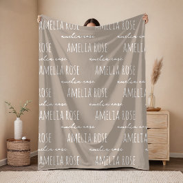 Bröllop | Elegant handskrift Ny mamma Bebis Barn A Fleecefilt