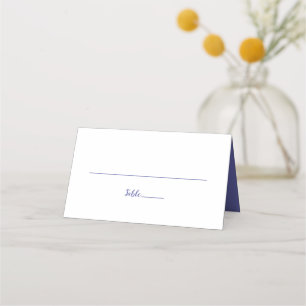 Bröllop Elegant Hearts Calligraphy Periwinkle Blue Placeringskort